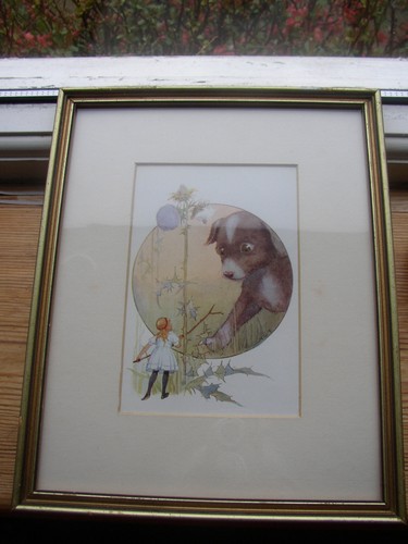Vtg gold framed original - original, print