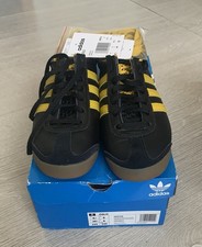 adidas Oslo Trainers Black Yellow Stripes Size 6