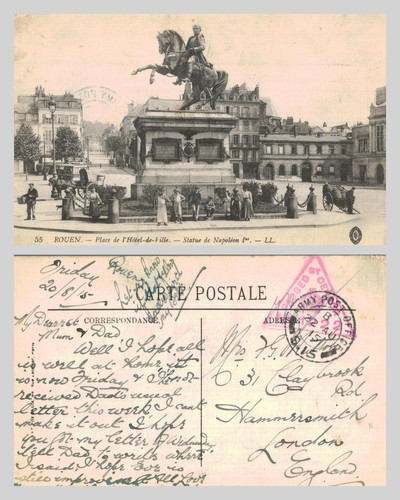 Vintage postcard rouen place - rouen,