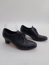 Capezio Teletone Tap Shoes Uk size 6 Black Leather Dance Shoes Heeled Lace Up