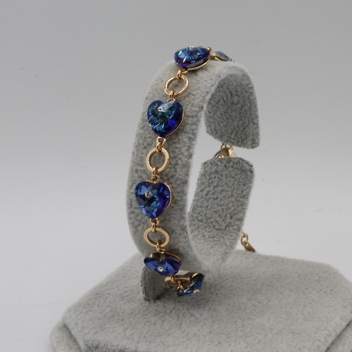 18ct gold plated chain blue - 18ct,