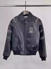 Men's Avirex Real Leather Bomber Jacket American Flight Sheepskin Leather Jacket