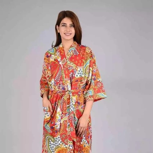 Indian red paisley - red, cotton