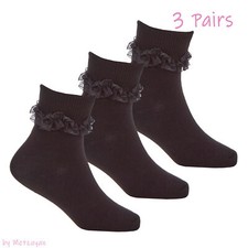 Kids Girls White Frilly Socks