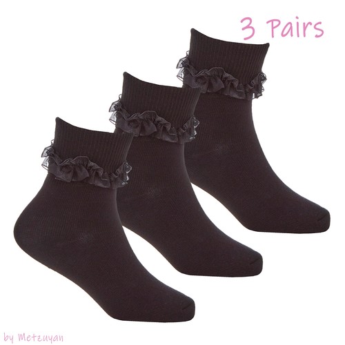 Kids girls white frilly socks - kids,