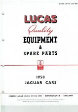 JAGUAR Mk1  MkVII TYPE M  MkVIII  XK-SS  XK150 DHC FHC '58 LUCAS PARTS CATALOGUE