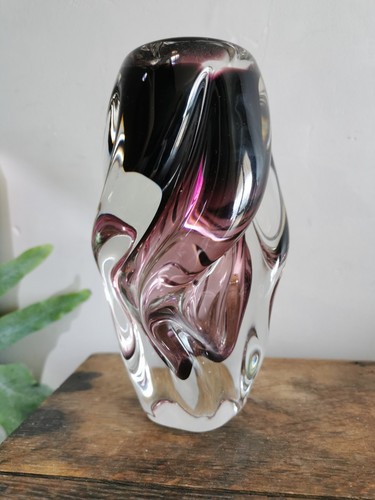 1960s violet art glass - , vase