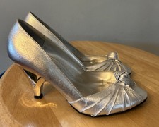 Newlook Silver Open Toe, Peep Toe Heels, Stiletto, Size 6/39