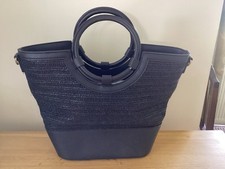 Matalan Faux Leather & Straw Tote Bag ( New)