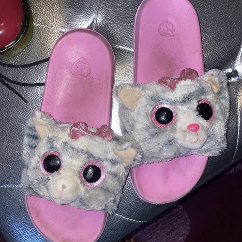 Kitty sparkly bow slides - sparkly,