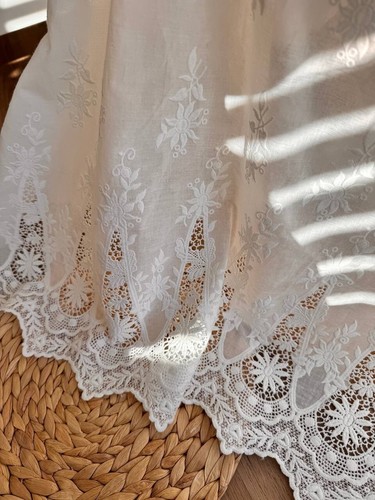 Eyelet lace fabric - fabric, off-white