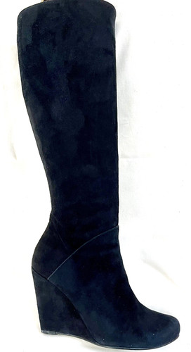 Dune soft black suede knee - black,