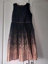 Ted Baker girls age 8 years lined black and gold ombre party dress