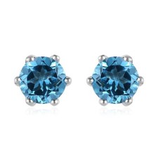 Blue topaz round solitaire - blue,