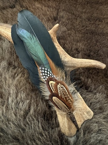 Smudging feather fan wand - feather,