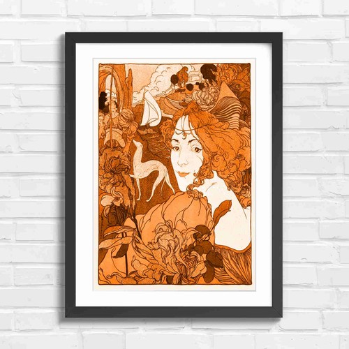 Vintage art nouveau - art, woman