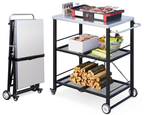 Outdoor grill table - table,, 3-tier