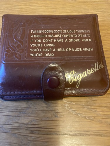 Vintage cigarette case leather - case,