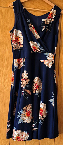 Grace karin navy floral neck - navy,