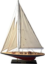 Wooden Endeavour Yacht Model 50cm | J Class Sailboat Decor | Fully Assembled