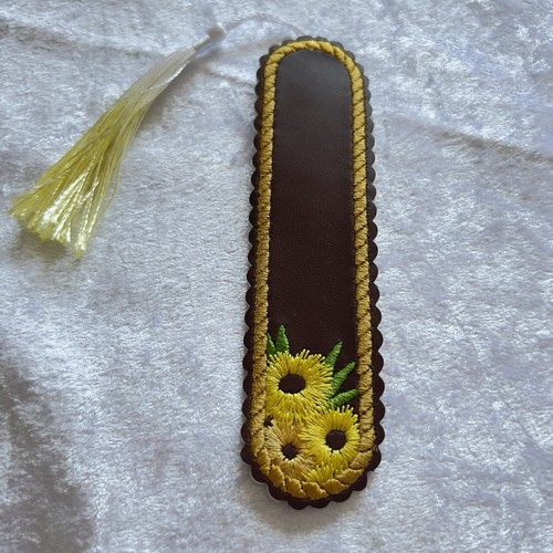 Sunflower embroidered bookmark - sunflower,