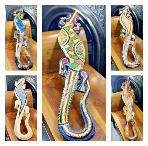 Wooden gecko lizard - wooden, 1m