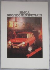1978 Simca 1000/1100 GLS Specials Brochure