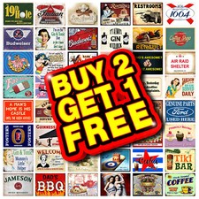 Metal Signs Retro Vintage Home Bar Man Cave Garage Shed Beer Dad Tin Sign ZM18