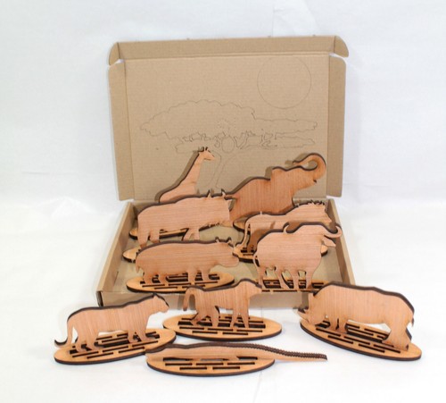 Wooden safari playset made - playset,