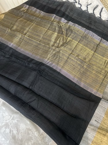 Black saree with - dull, and