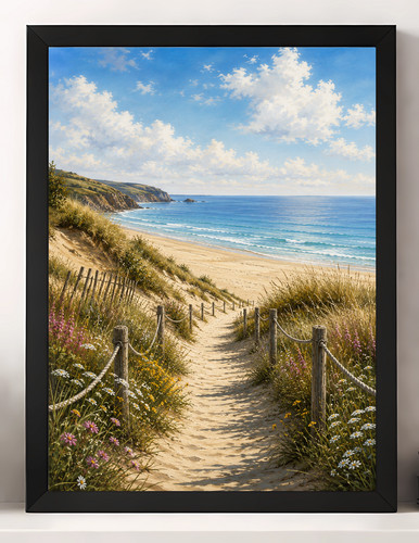 Beach seaside print poster - beach,