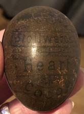 ANTIQUE STOLLWERCK HEART COCOA CHOCOLATE TIN EGG GERMANY 2 CROWN DUMMY CHOC BARS