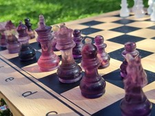 Hand-Carved Fluorite Chess Set