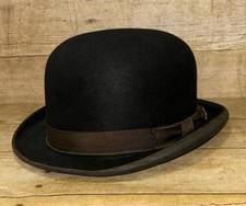 Vintage Black Fur Felt Bowler