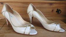 ? BENJAMIN ADAMS IVORY CHAMPAGNE LEATHER HIGH SLIM HEELED BRIDAL SHOES UK 7 ?