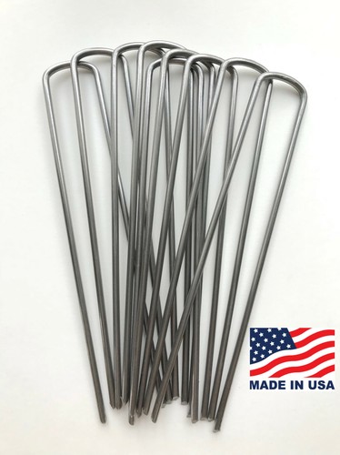 Weed barrier fabric stakes - 8",