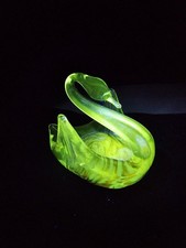 Vintage Heavy Glass Swan