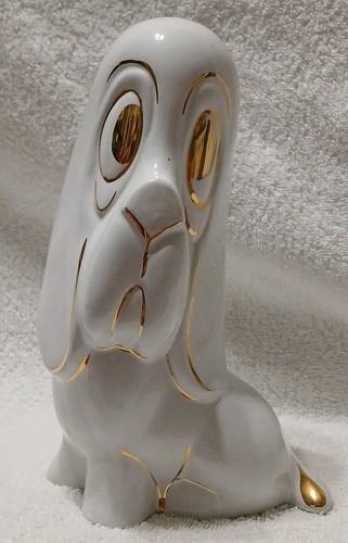 21cm white ceramic gilded - 21cm,
