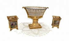 CENTERPIECE AND TWO VASES, LE