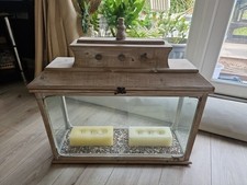 Decorative Rustic Wooden Glass  Display Lantern / Terrarium 2ft X 2ft X 22cm