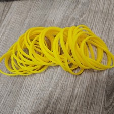 30 Pcs Silicone Bracelet Blank Wristband yellow Thin Wrist Band for Party