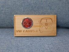 Handcrafted solid wooden car clock Classic VW Camper, Ideal gift. NEW