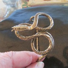 Fabulous Vintage Quality Solid Silver Engraved Snake Cuff/Slave Bangle