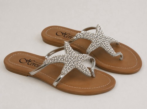 Heiress starfish beaded silver - beaded,