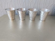 Four Vintage Aluminium Cups Cocktails Ice Creme Kitchen Ware