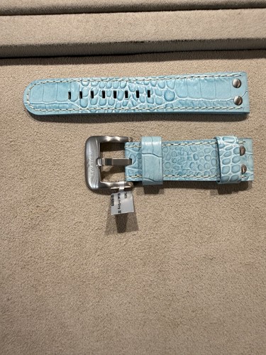 Steel blue leather watch - tw,