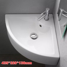Small Quarter Corner Basin Sink Wall Mounted Cloakroom Bathroom Hand Wash Sink
