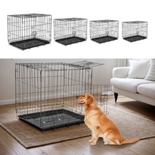 Black Silver Dog Cage Pet