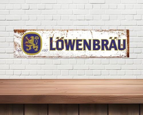 Lowenbrau metal sign man - metal, sign,