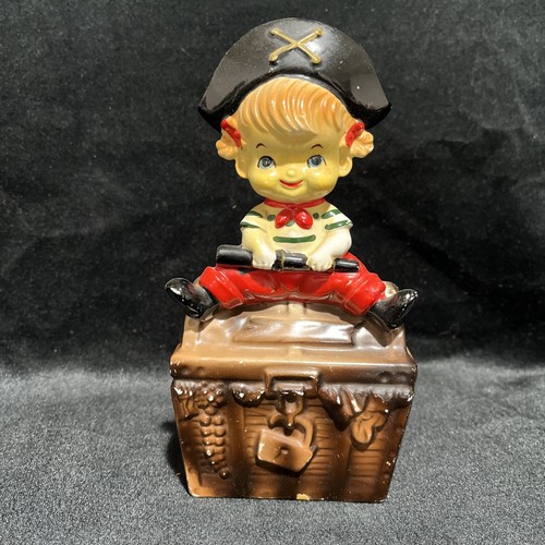 Vintage pirate boy bank - pirate,